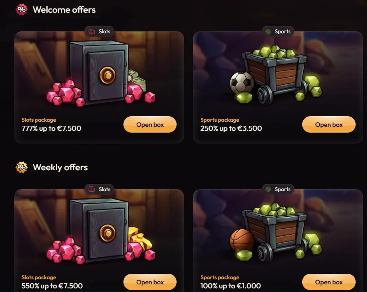 Mad Casino Welcome Packages